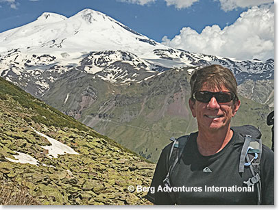 Paul with Mount Elbrus in the background