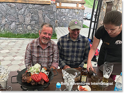 Lamb barbecue after we rode down today from the Barrels
