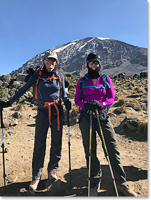 Adriana and Andrea enjoying a beautiful morning at Karanga Camp