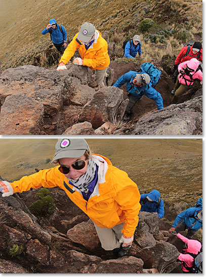 Paula Comisar climbing Fuya Fuya