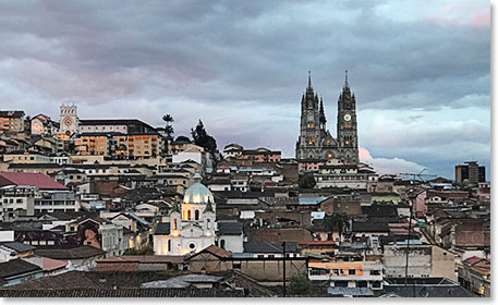 Views of the Old Town from our hotel terrace in Quito