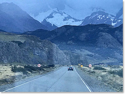 Scenic drive to El Chalten