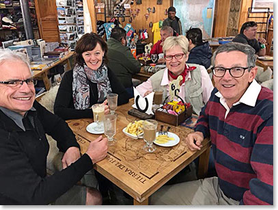 Cliff, Bev, Denny and Robin enjoying some French fries