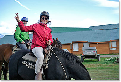 Bel and Hugo enjoy a horseback ride this morning