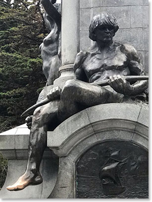 Beneath the statue of Magellan pointing at his Strait, is a bronze sculpture of a native Indian. It is said that if you kiss the toe of this sculpture, you will return to Punta Arenas. Generations of explorers rubbed his foot to a shine asking for good luck