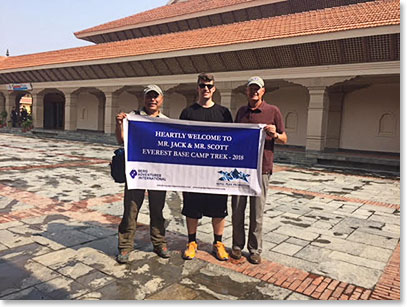 Temba, Scott and Jack at the Hyatt Regency Kathmandu