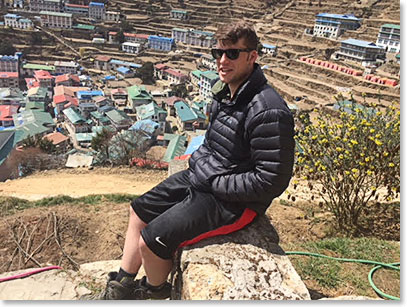 Scott enjoying the view of Namche