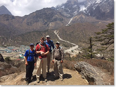 The team standing along the trail by Thame