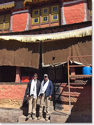 The team at 450 year old Pangboche Monastery