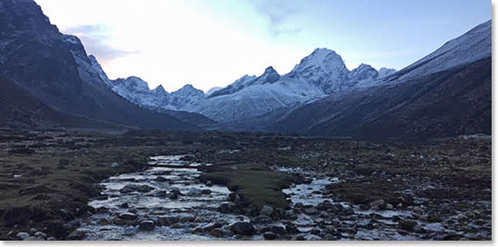 Looking up stream from Pheriche toward Loboche, where we will be tomorrow