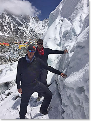 Touching the Khumbu Glacier