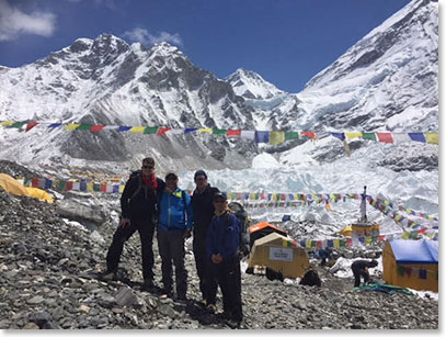Scott, Temba, Jack and Jyeta at Everest Base Camp