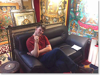 Scott taking a break during the shopping