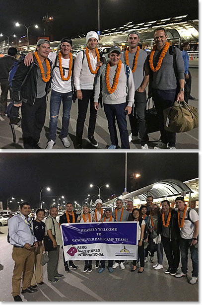 Team arrival at Kathmandu airport