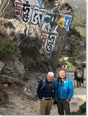 Frank Giustra and Ang Temba in Namche Bazaar