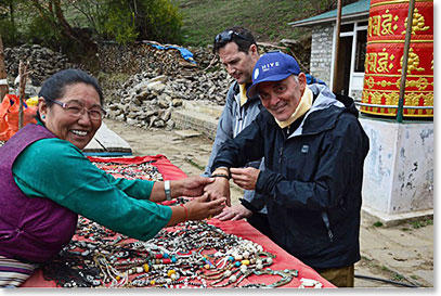 Frank Giustra doing some shopping along the trail