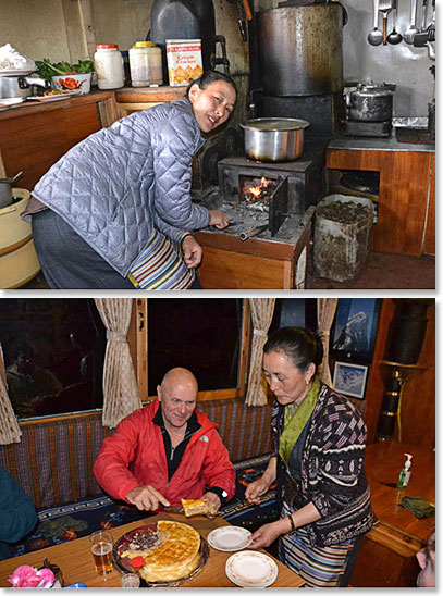 After the Monastery visit we went back to Ang Temba’s lodge where Yangzing cooks magic in her kitchen