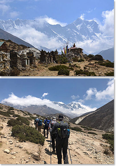 The trail between Pangboche and Pheriche is spectacular