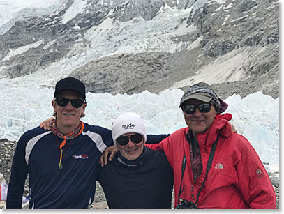 Tony, Frank and Wally at Everest Base Camp