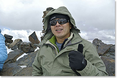 Winston Chan on the summit of Cerro Austria