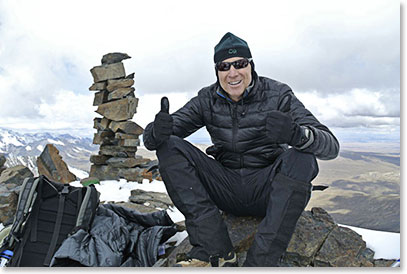 Michael Deal looking happy and strong on the summit