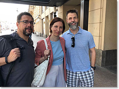 Starting out on our walking tour of Saint Petersburg with Lina, Berg Adventures tour guide