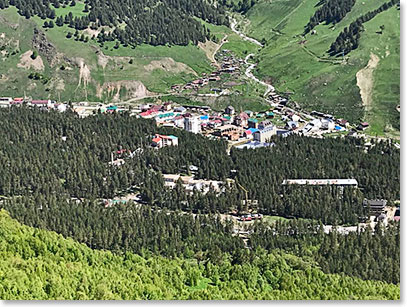 The village of the Terskol from the chairlift