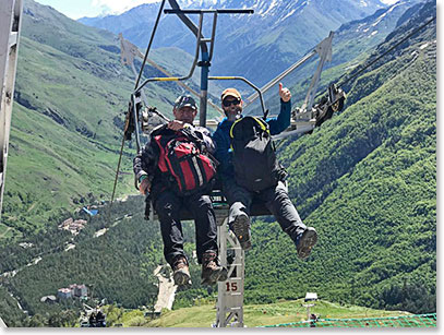 Vladimir and Shannon on the chairlift
