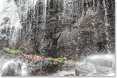 Refreshing on a hot summer day