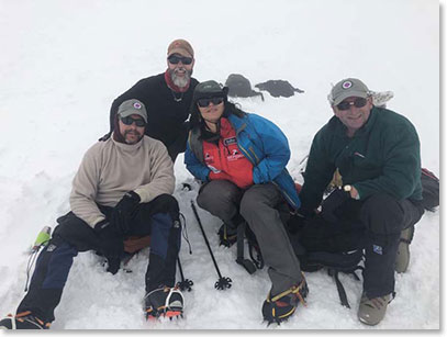 Team at Pastukhov Rocks (15,585ft/4,750m)