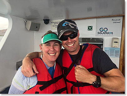 Kevin and Kim, brother and sister, enjoying the cruise