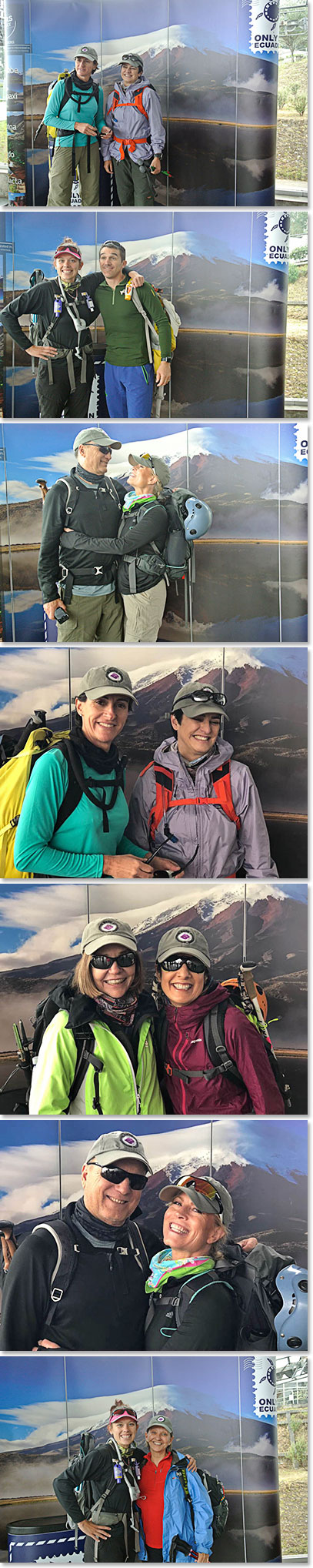 Photo op in front of the poster of the Volcano Ruca Pichincha