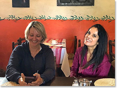 Margaret and Christina at the Hacienda Guachala