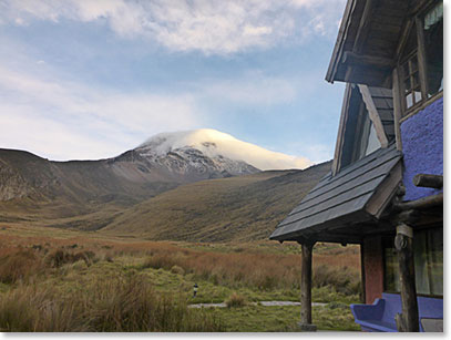 Arriving at Chimborazo, our home for the next few days 