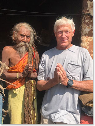 Bob and holy man in Pashupati