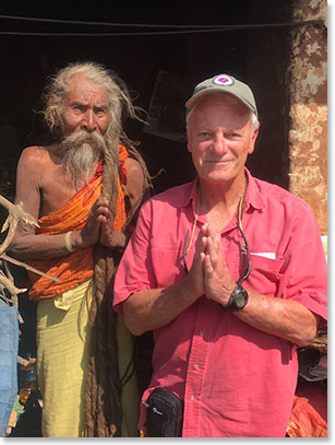 Jim and holy man in Pashupati