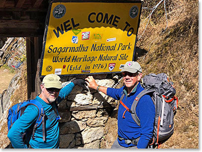 Entering the Sagarmatha National Park