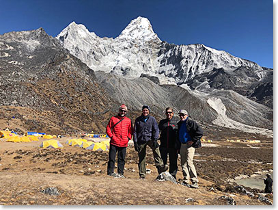 Sharks had a great day. We climbed 2,300ft from Pangboche to Ama Dablam base camp. We have now reached an altimeter higher than 15,000ft.