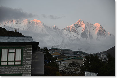 Climbing down and overnight in Pangboche