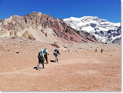 Hiking toward the South Face