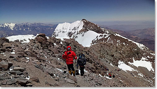 On the final traverse to the summit.