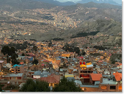 View of La Paz from the Altiplano
