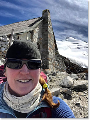 Micheline by the Huayna Potosi hut