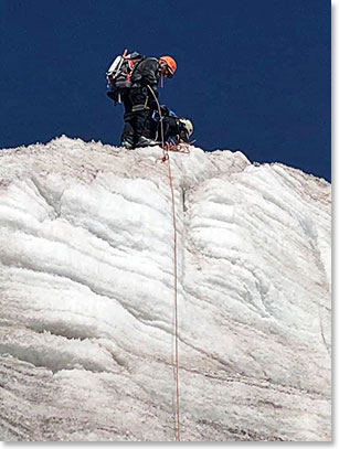 Ice climbing training for summit day