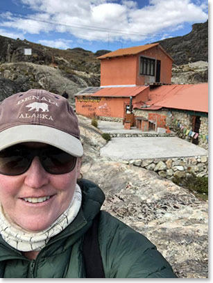 Micheline at Huayna Potosi base camp