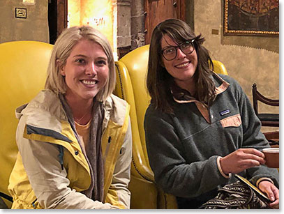 Christine and Hannah during our briefing  at the Monasterio Hotel in Cusco