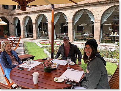 Lunch at the hotel Monasterio before they left for Pisac, their first stop
