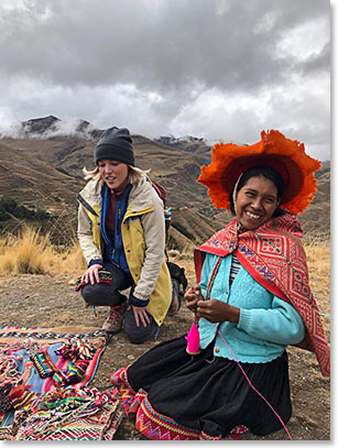 Checking out local weavings