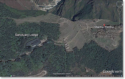Map of the Sanctuary Lodge, where they will be staying- just next to the entrance to the Inca citadel