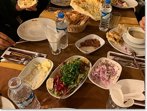 Traditional Turkish dishes are always served with delicious hot bread